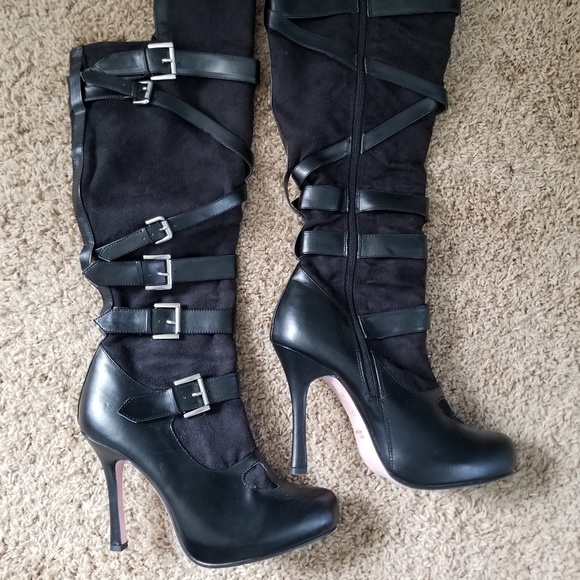 🔥Knee Buckled Bandito Black Boots sz 10 - Picture 3 of 6